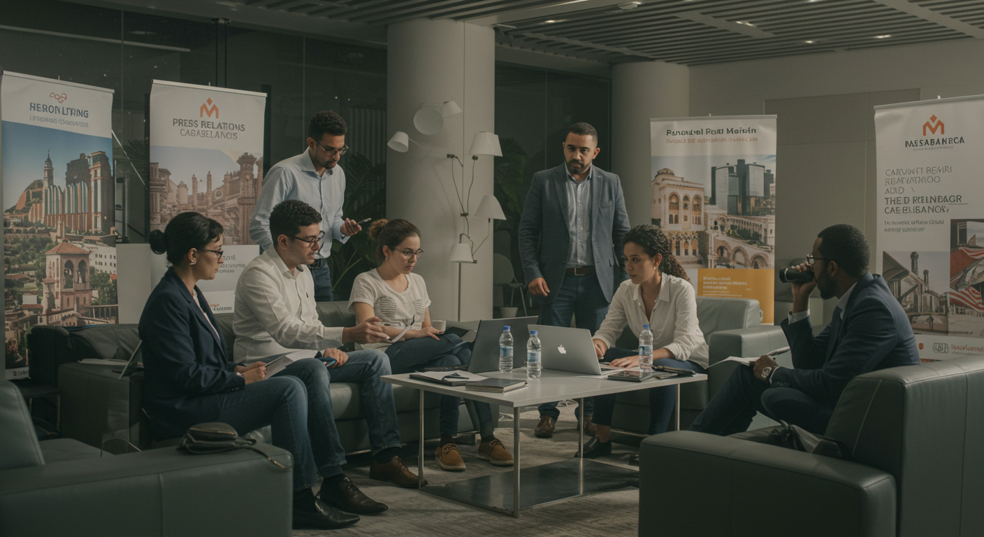 Professional team collaborating during a meeting in the office
