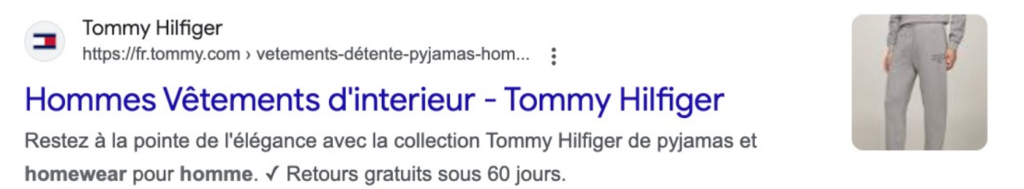Second result: Tommy Hilfiger