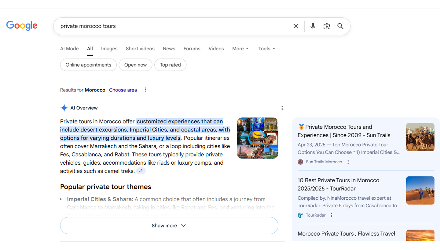 Sun Trails en tête des résultats Google