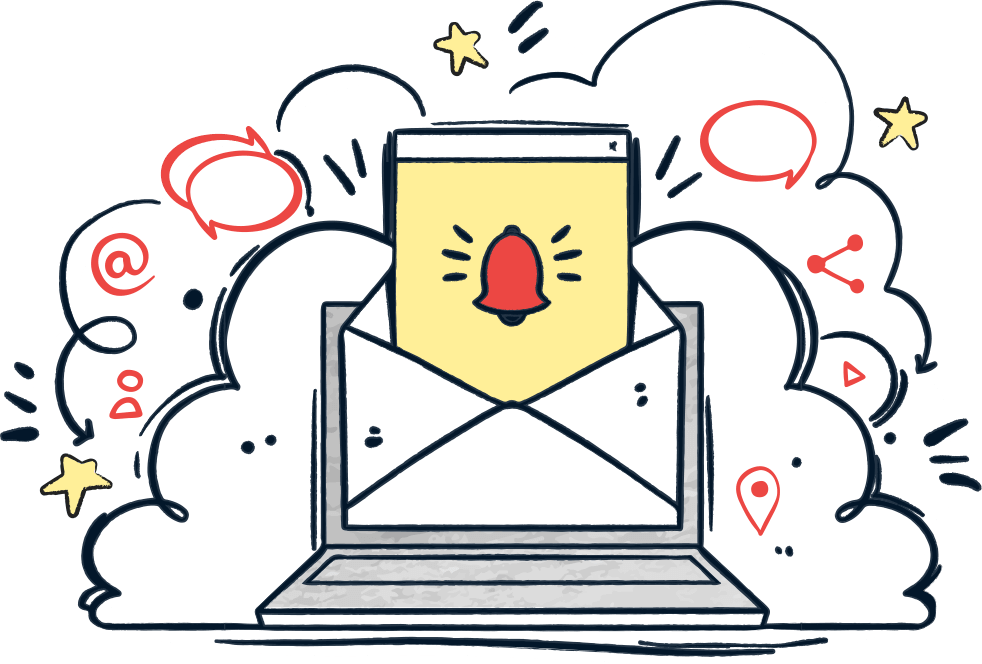 Icône de campagnes d'e-mailing stratégiques par une agence digitale
