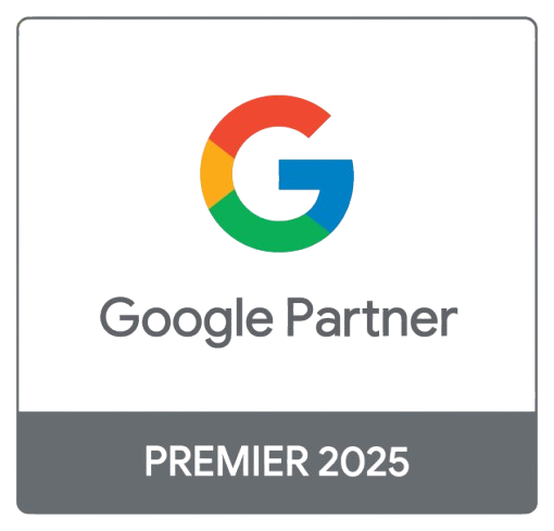 Rhillane Marketing Digital – Badge Google Partner Premier 2025 réel, preuve d’excellence en publicité Google Ads, performance élite certifiée parmi les 3 % des meilleures agences.