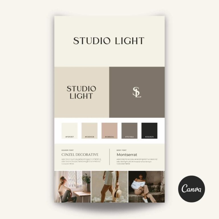 Charte graphique professionnelle présentant une identité visuelle cohérente avec palette de couleurs, typographies et déclinaisons de logo, illustrant un branding structuré et haut de gamme.