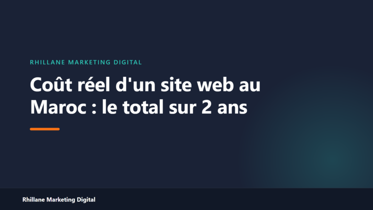 Coût réel d'un site web au Maroc : le total sur 2 ans